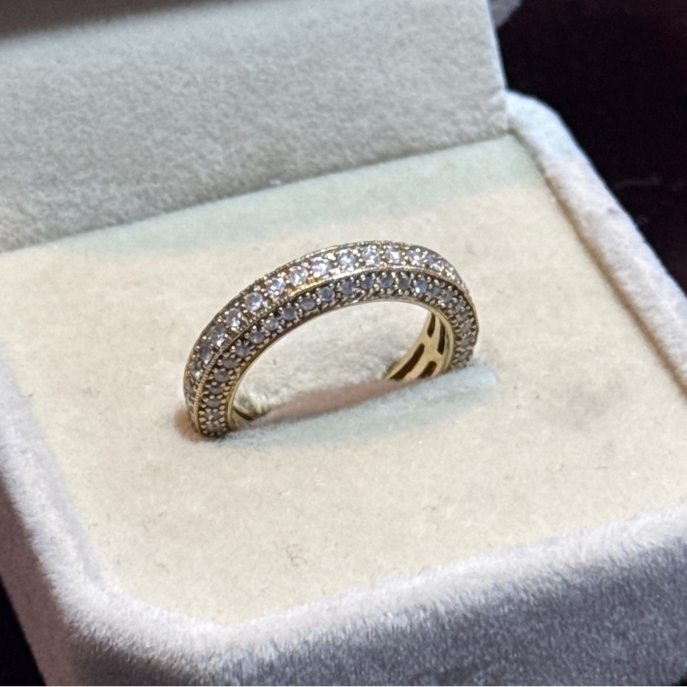 14K  YGold Diamond Pavé Band Ring, Approx. 1.00 ct, Size 5